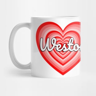 I Love Weston Heart Weston Name Funny Weston Mug